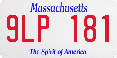 MA license plate 9LP181