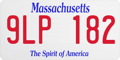 MA license plate 9LP182