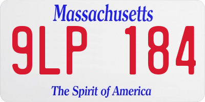 MA license plate 9LP184