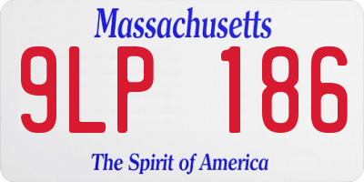 MA license plate 9LP186
