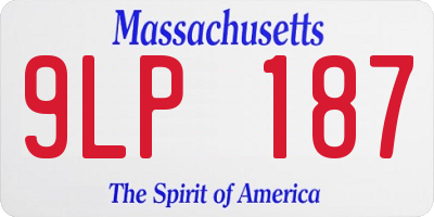 MA license plate 9LP187