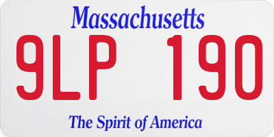 MA license plate 9LP190