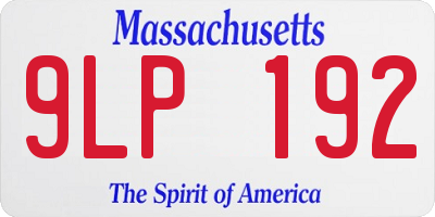 MA license plate 9LP192