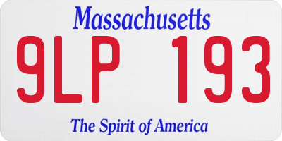 MA license plate 9LP193