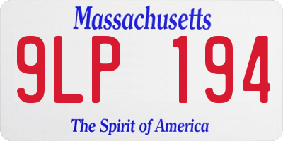 MA license plate 9LP194