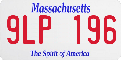 MA license plate 9LP196