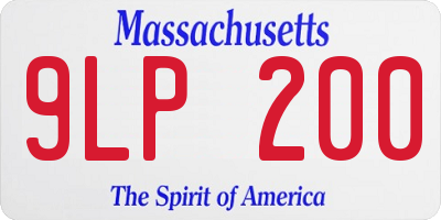 MA license plate 9LP200