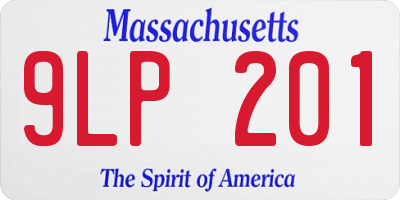 MA license plate 9LP201