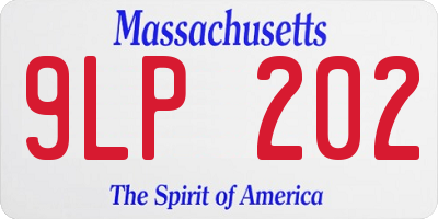 MA license plate 9LP202