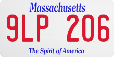 MA license plate 9LP206