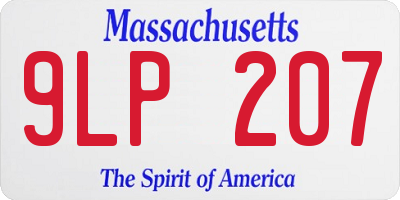 MA license plate 9LP207
