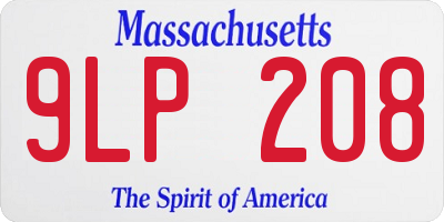 MA license plate 9LP208