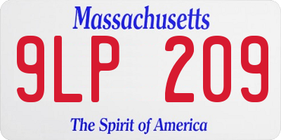 MA license plate 9LP209