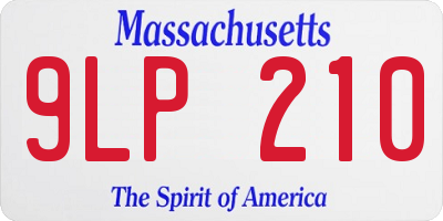 MA license plate 9LP210