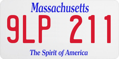 MA license plate 9LP211