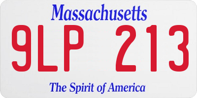 MA license plate 9LP213