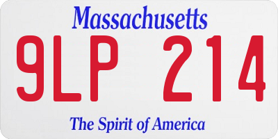 MA license plate 9LP214