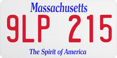 MA license plate 9LP215