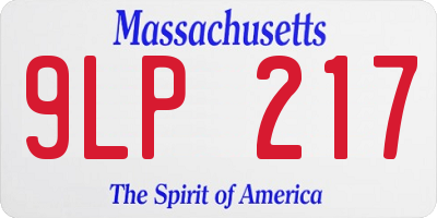 MA license plate 9LP217