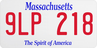 MA license plate 9LP218