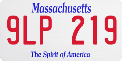 MA license plate 9LP219
