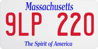 MA license plate 9LP220