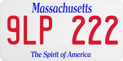 MA license plate 9LP222
