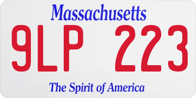MA license plate 9LP223