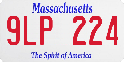 MA license plate 9LP224