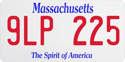 MA license plate 9LP225