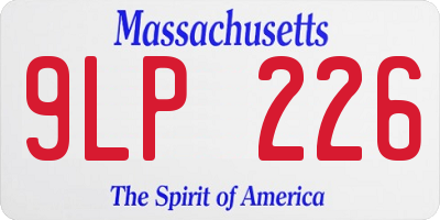 MA license plate 9LP226