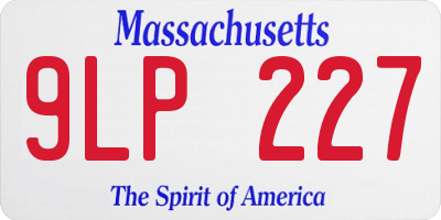 MA license plate 9LP227