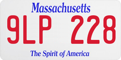 MA license plate 9LP228