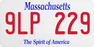 MA license plate 9LP229