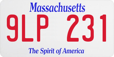 MA license plate 9LP231