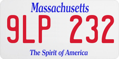 MA license plate 9LP232