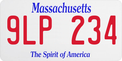 MA license plate 9LP234
