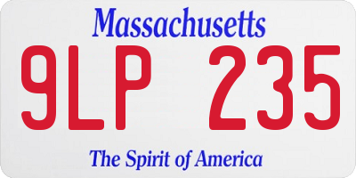 MA license plate 9LP235