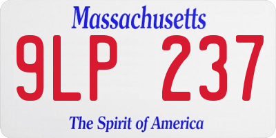 MA license plate 9LP237