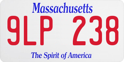 MA license plate 9LP238