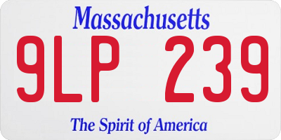 MA license plate 9LP239