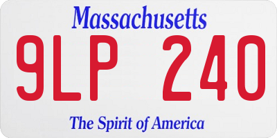 MA license plate 9LP240