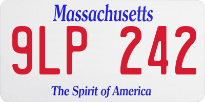 MA license plate 9LP242