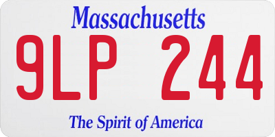 MA license plate 9LP244