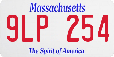 MA license plate 9LP254