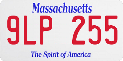 MA license plate 9LP255