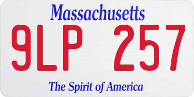 MA license plate 9LP257