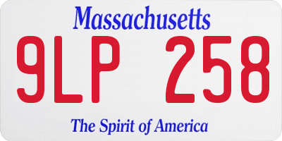 MA license plate 9LP258