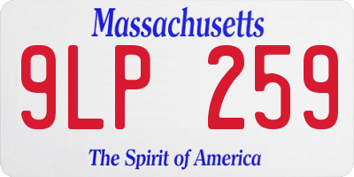 MA license plate 9LP259