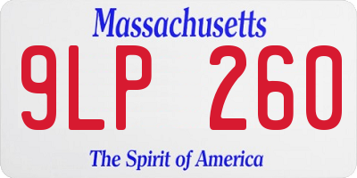 MA license plate 9LP260